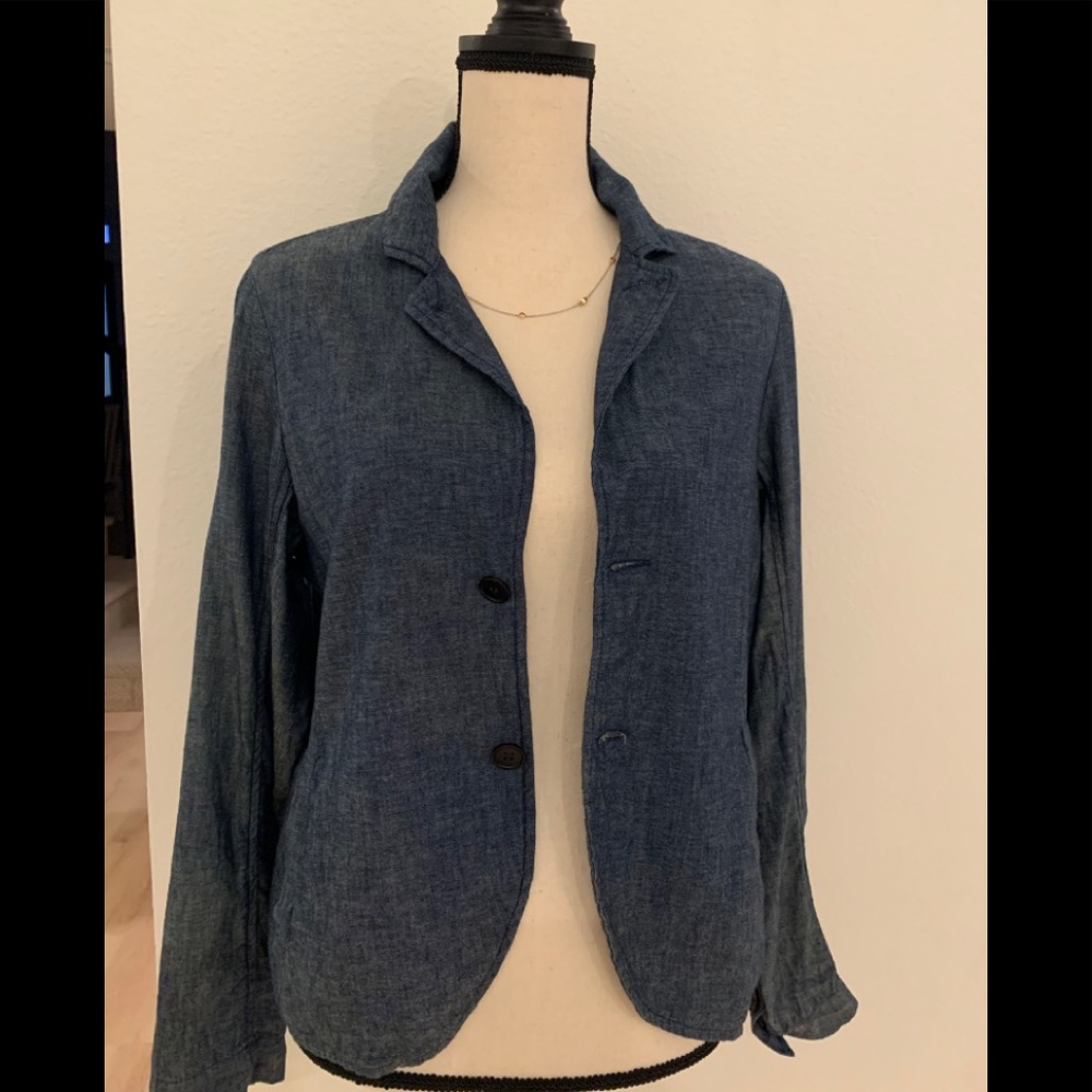 CP Shades XS linen blue blazer